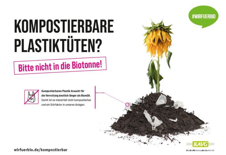 Kompostierbare Plastiktueten nicht in die Biotonne